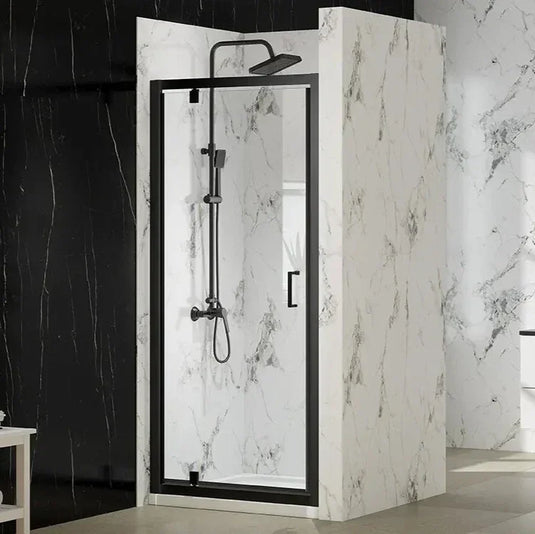 Merlyn MBOX 800mm Pivot Shower Door - Matt Black - MBP800MB - Envy Bathrooms Ltd