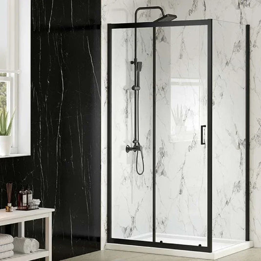 Merlyn MBOX 760mm Side Shower Panel - Matt Black - MBSP760MB - Envy Bathrooms Ltd