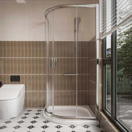 Merlyn MStone 1000 x 1000mm Quadrant Shower Tray with 90mm Fast Flow Waste - White - D100Q - Envy Bathrooms Ltd