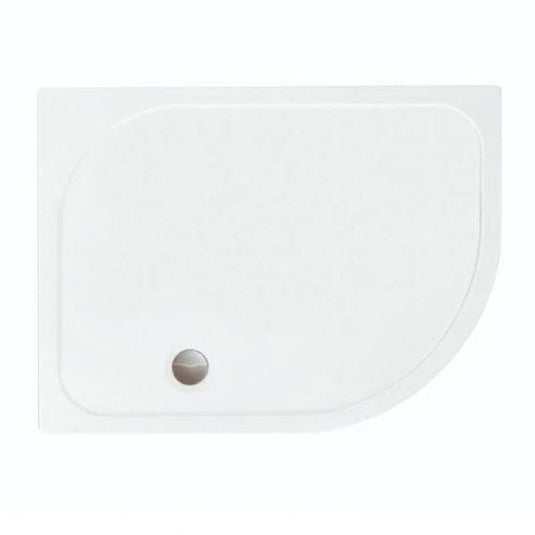 Merlyn MStone 1000 x 800mm Offset Quadrant Shower Tray with 90mm Fast Flow Waste (RH) - White - D108QR - Envy Bathrooms Ltd