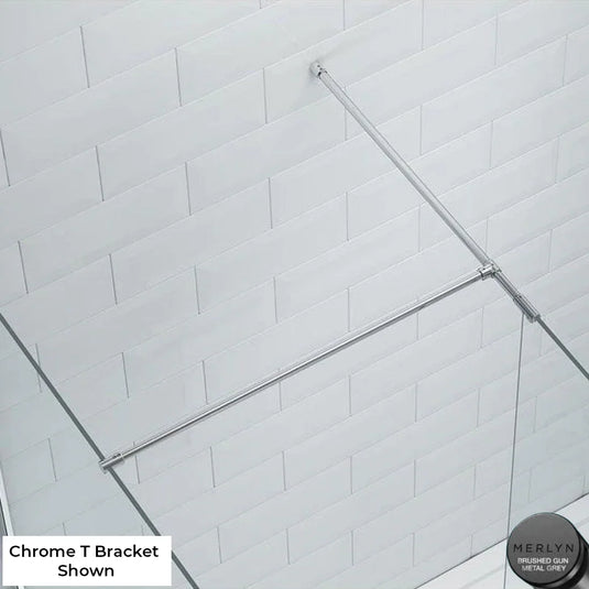 Merlyn Round Support Arm T Piece Bracket - Brushed Gunmetal - A04S0010BGM - Envy Bathrooms Ltd