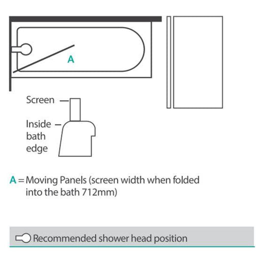 Merlyn SecureSeal 800 x 1500mm Single Panel Bath Screen - MS1 - Envy Bathrooms Ltd