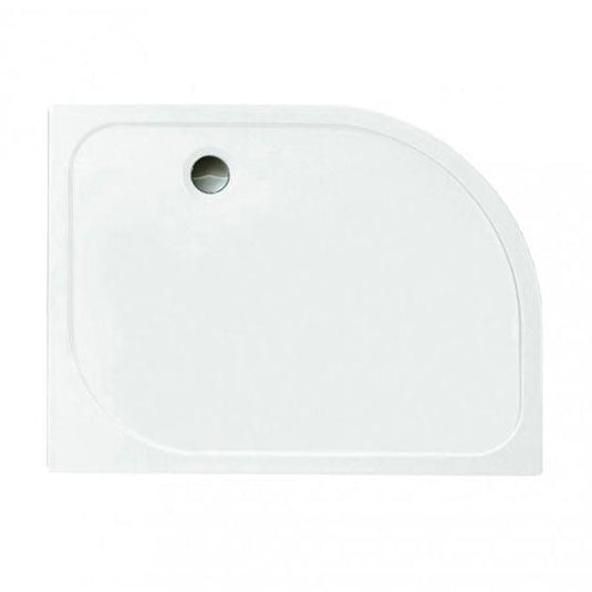 Merlyn Touchstone 1000 x 800mm Antislip Offset Quadrant Shower Tray Without Waste (LH) - White - S108QLASTO - Envy Bathrooms Ltd