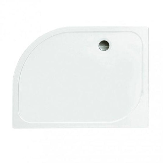 Merlyn Touchstone 1000 x 800mm Antislip Offset Quadrant Shower Tray Without Waste (RH) - White - S108QRASTO - Envy Bathrooms Ltd