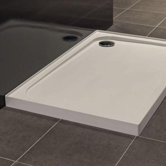 Merlyn Touchstone 1000 x 800mm Upstand Rectangular Shower Tray without Waste - White - S108RTUPCW - Envy Bathrooms Ltd