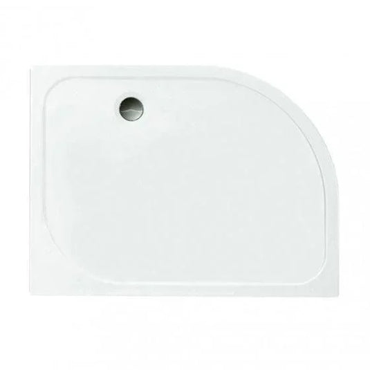 Merlyn Touchstone 1200 x 800mm Antislip Offset Quadrant Shower Tray Without Waste (LH) - White - S128QLASTO - Envy Bathrooms Ltd