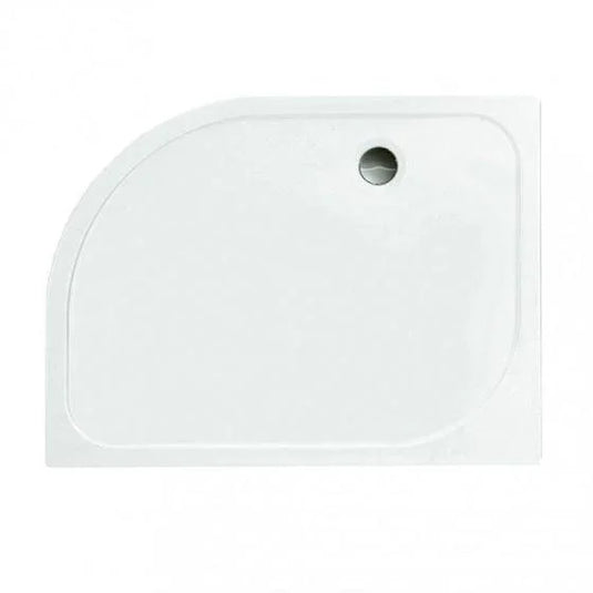 Merlyn Touchstone 1200 x 800mm Antislip Offset Quadrant Shower Tray Without Waste (RH) - White - S128QRASTO - Envy Bathrooms Ltd