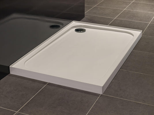 Merlyn Touchstone 1200 x 800mm Upstand Rectangular Shower Tray without Waste - White - S128RTUPCW - Envy Bathrooms Ltd