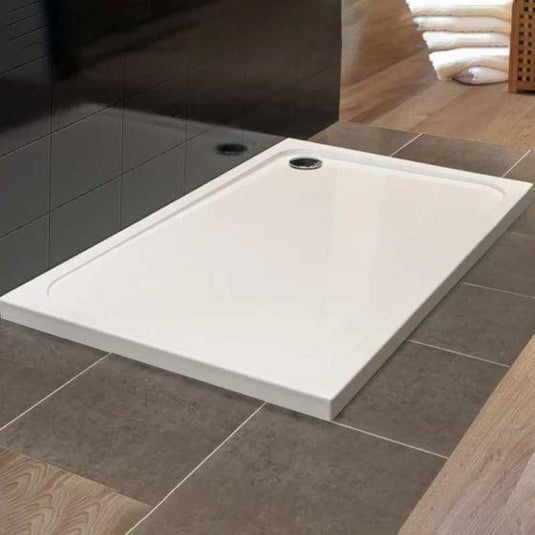 Merlyn Touchstone 1300 x 800mm Rectangular Shower Tray Without Waste - White - S138RTTO - Envy Bathrooms Ltd