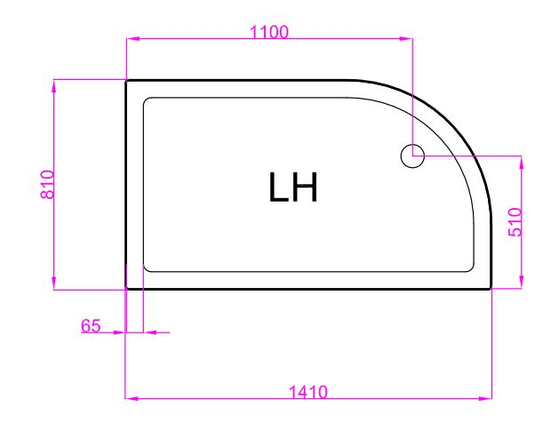 Merlyn Touchstone 1400 x 800 Single Skin Offset Quadrant Shower Tray (LH) - White - S148QL - Envy Bathrooms Ltd