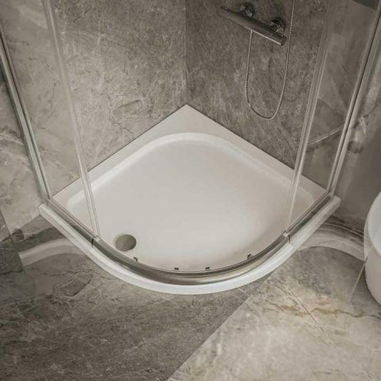 Merlyn Touchstone 800 x 800mm Antislip Quadrant Shower Tray Without Waste - White - S80QASTO - Envy Bathrooms Ltd