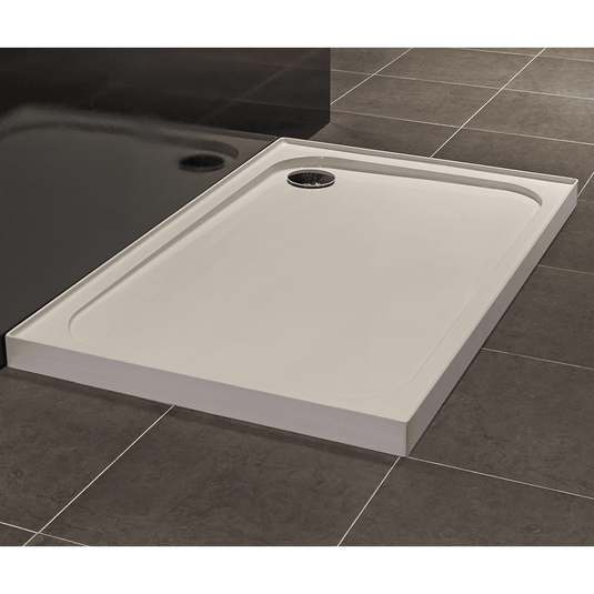 Merlyn Touchstone 900 x 760mm Upstand Rectangular Shower Tray without Waste - White - S976RTUP - Envy Bathrooms Ltd