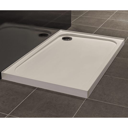 Merlyn Touchstone 900 x 760mm Upstand Rectangular Shower Tray without Waste - White - S976RTUP - Envy Bathrooms Ltd