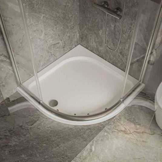 Merlyn Touchstone 900 x 900mm Antislip Quadrant Shower Tray Without Waste - White - S90QASTO - Envy Bathrooms Ltd