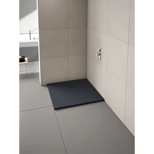 Merlyn Truestone 900 x 900mm Square Shower Tray with Integrated Waste - Black - T90RTB - Envy Bathrooms Ltd