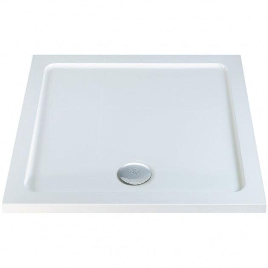 MX Elements 1000 x 1000mm Anti-Slip Square Shower Tray - White - ASSCU - Envy Bathrooms Ltd