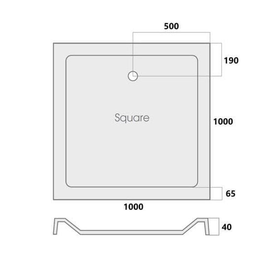 MX Elements 1000 x 1000mm Square Shower Tray - White - Envy Bathrooms Ltd