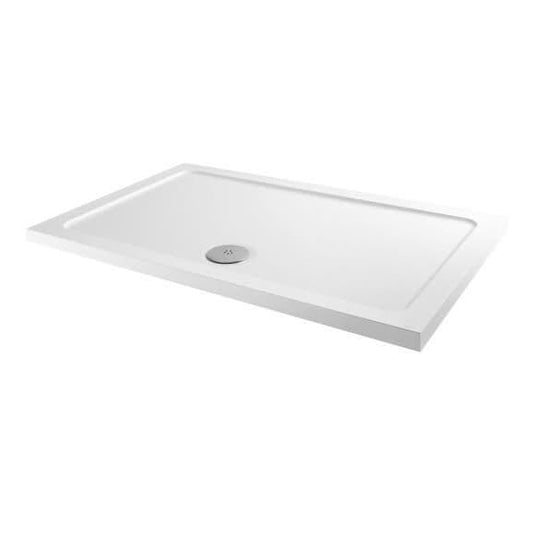 MX Elements 1000 x 700mm Low Profile Rectangular Shower Tray - White - Envy Bathrooms Ltd