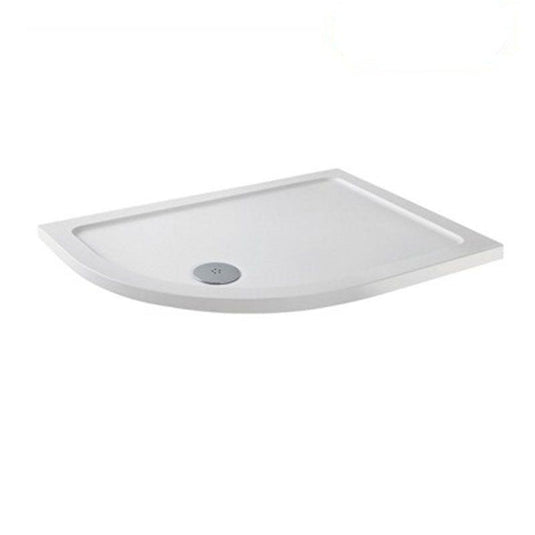 MX Elements 1000 x 800mm Anti-Slip Offset Quadrant Shower Tray (LH) - White - ASTOS - Envy Bathrooms Ltd