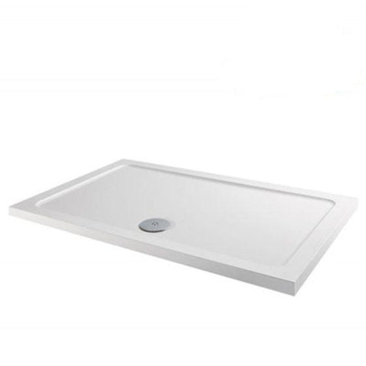 MX Elements 1000 x 800mm Anti-Slip Rectangular Shower Tray - White - ASSOY - Envy Bathrooms Ltd