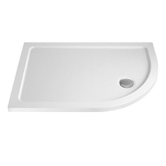 MX Elements 1000 x 900mm Anti-slip Offset Quadrant Shower Tray (RH) - White - Envy Bathrooms Ltd