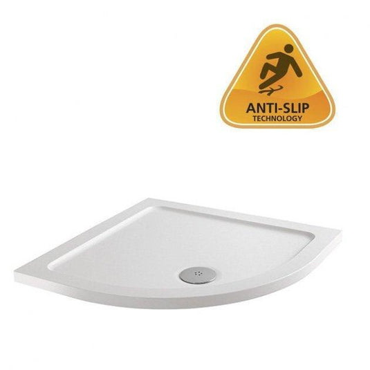 MX Elements 1000mm x 1000mm Anti-Slip Quadrant Shower Tray - White - ASTBW - Envy Bathrooms Ltd