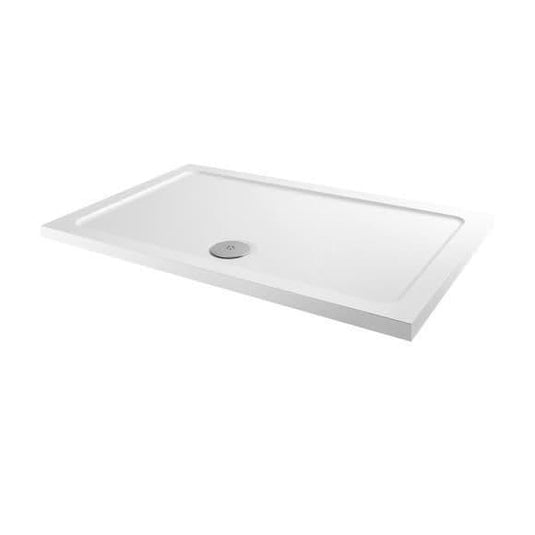 MX Elements 1100 x 700mm Antislip Rectangular Shower Tray - White - Envy Bathrooms Ltd