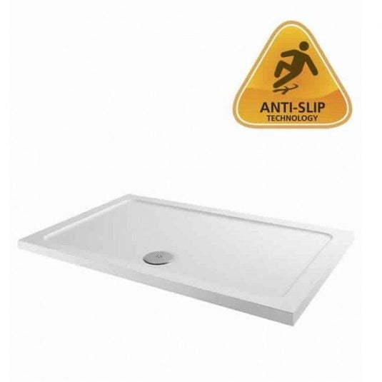 MX Elements 1100mm x 900mm Anti-Slip Rectangular Shower Tray - White - ASXHG - Envy Bathrooms Ltd