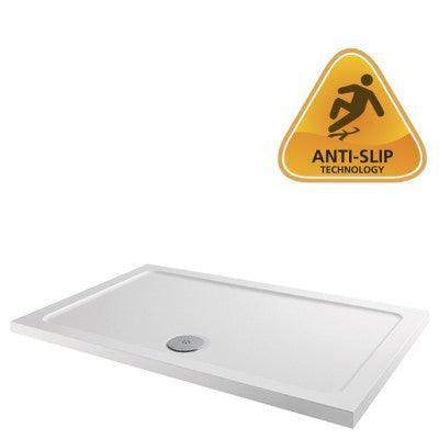MX Elements 1800mm x 700mm Anti-Slip Rectangular Shower Tray - White - ASXHR - Envy Bathrooms Ltd