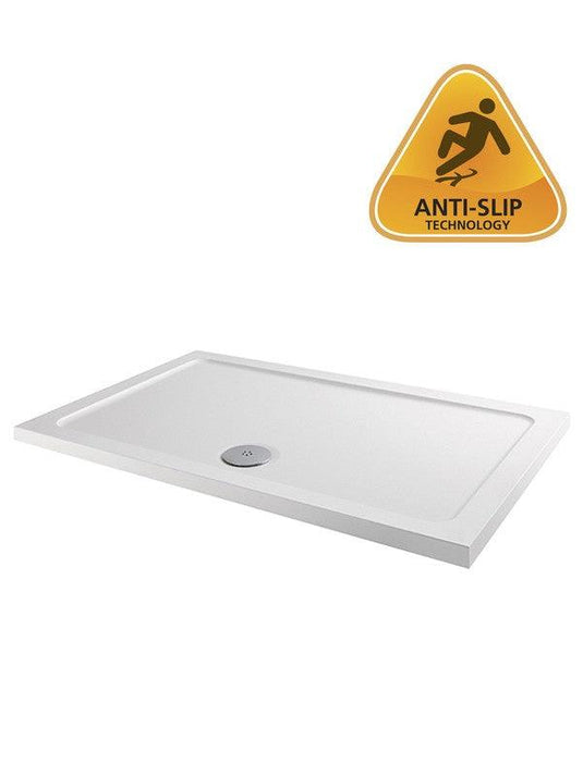 MX Elements 1800mm x 900mm Anti-Slip Rectangular Shower Tray - White - ASXHU - Envy Bathrooms Ltd