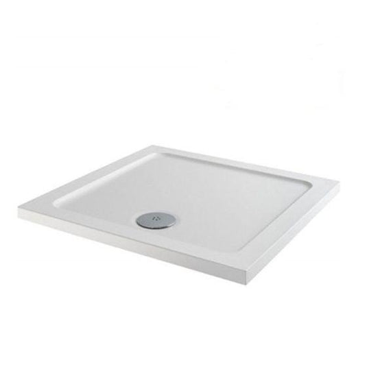 MX Elements 700 x 700mm Anti-Slip Square Shower Tray - White - ASXHA - Envy Bathrooms Ltd