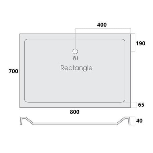 MX Elements 800 x 700mm Low Profile Rectangular Shower Tray - Envy Bathrooms Ltd