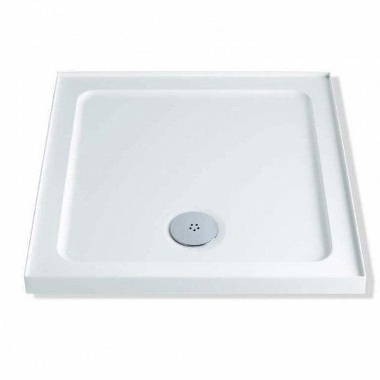MX Elements 800mm x 800mm Stone Resin Square Shower Tray with Upstand - White - SBN - Envy Bathrooms Ltd