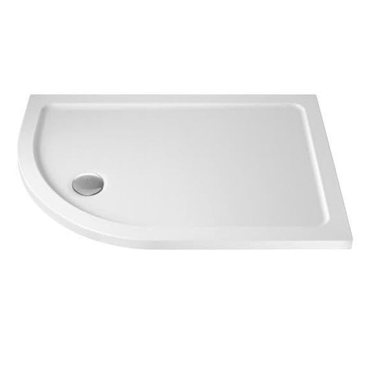 MX Elements 900 x 800mm Anti-slip Offset Quadrant Shower Tray (LH) - White - Envy Bathrooms Ltd