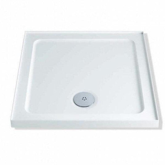 MX Elements 900mm x 900mm Stone Resin Square Shower Tray with Upstand - White - SCH - Envy Bathrooms Ltd