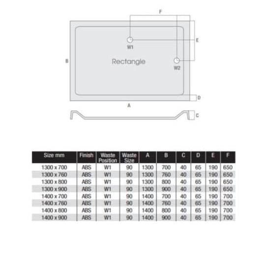 MX Elements 1400 x 900mm Low Profile Rectangular Shower Tray - Envy Bathrooms Ltd