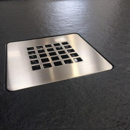 MX Minerals 1400mm x 900mm Anti-Slip Slate Effect Rectangular Shower Tray - Jet Black - X1Q - Envy Bathrooms Ltd