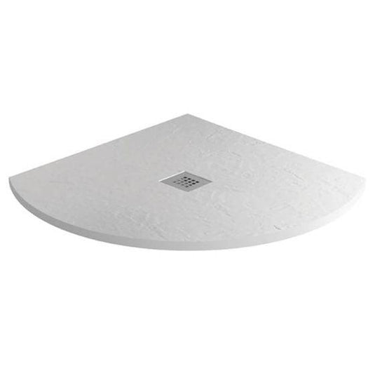 MX Minerals 900 x 900mm Anti-Slip Quadrant Shower Tray - Ice White - X2I - Envy Bathrooms Ltd