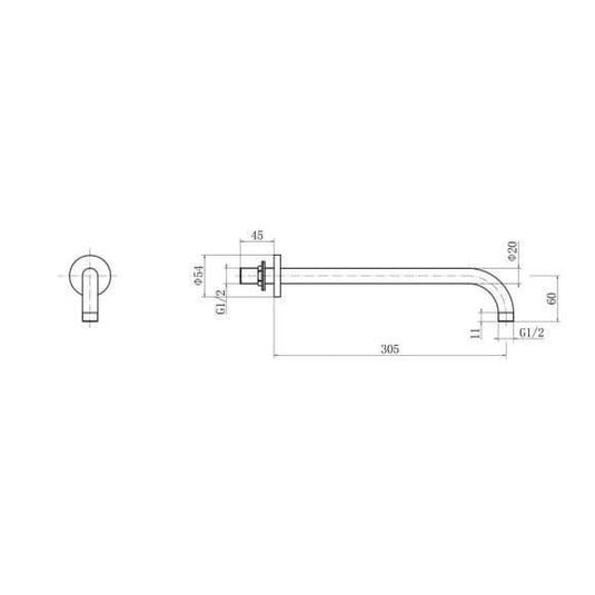 Oceana Arc Round Shower Wall Arm - Envy Bathrooms Ltd