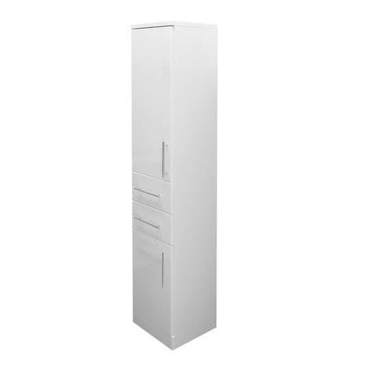 Oceana Arctic 350mm 2 Door Tall Unit - Gloss White - Envy Bathrooms Ltd