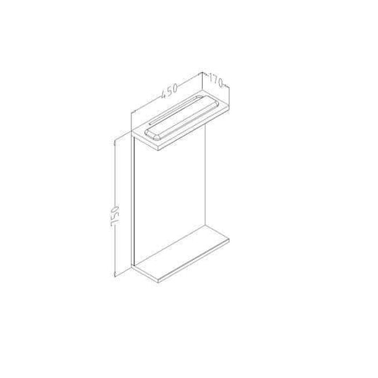 Oceana Arctic 450mm Mirror & Light Wall Unit - Gloss White - Envy Bathrooms Ltd