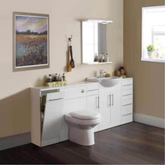 Oceana Arctic 650mm Floorstanding Vanity Unit & Basin - Gloss White - Envy Bathrooms Ltd