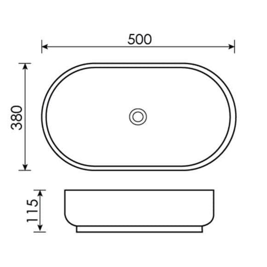 Oceana Ava 500mm Freestanding Oval Basin - Envy Bathrooms Ltd