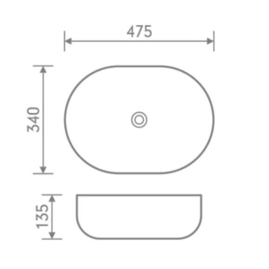 Oceana Bella Freestanding Round Basin 475mm - Envy Bathrooms Ltd