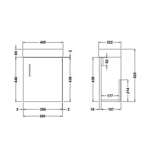 Oceana Bijou 400 Wall Hung Vanity Unit & Basin in Grey Avola - Envy Bathrooms Ltd