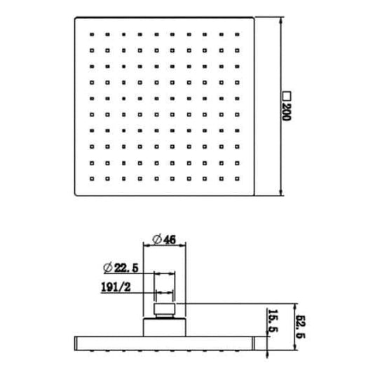 Oceana Blox Square Shower Sliding Rail Kit - Envy Bathrooms Ltd