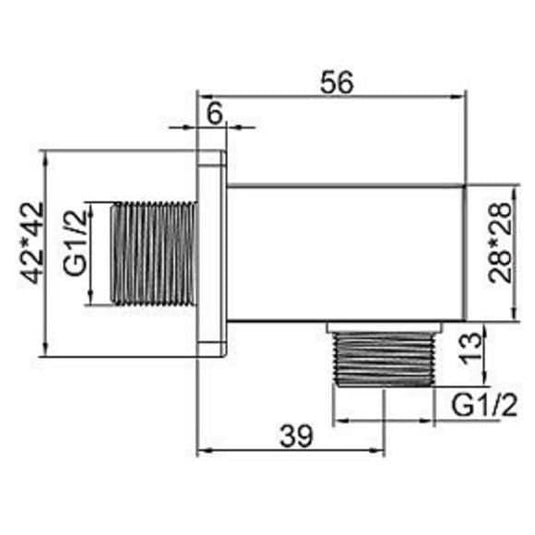 Oceana Blox Square Shower Wall Outlet Elbow - Envy Bathrooms Ltd