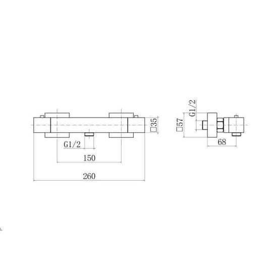 Oceana Blox Thermostatic Bar Shower Valve with Sliding Rail Kit - Envy Bathrooms Ltd