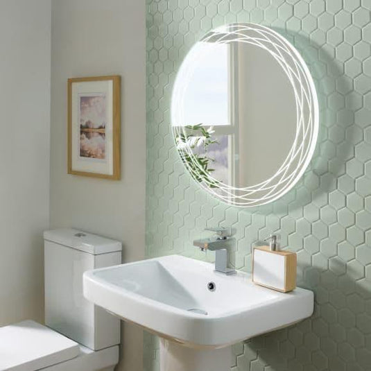 Oceana Charm 600mm Round LED Mirror - Chrome - Envy Bathrooms Ltd