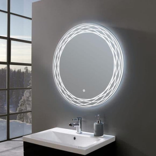 Oceana Charm 600mm Round LED Mirror - Chrome - Envy Bathrooms Ltd